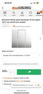 3 Berkens Opdekdeuren Rechtsdraaiend + Stalen Kozijn, Ophalen, Minder dan 80 cm, Binnendeur, Nieuw