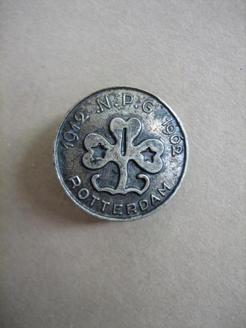 Oud speldje scouting N.P.G. Rotterdam 1912-1962, Verzamelen, Scouting, Gebruikt, Embleem, Speld of Insigne, Ophalen of Verzenden