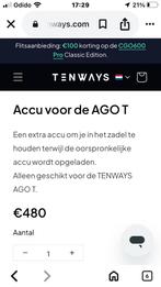 TENWAYS AGO T Fietsaccu NU VOOR 85€, Ophalen, Nieuw