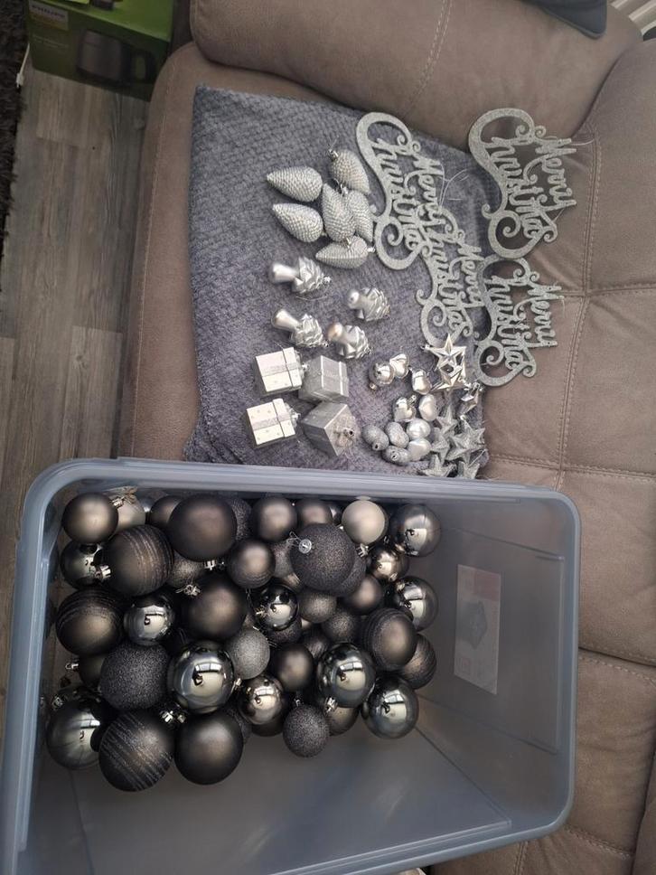 Kerstboom versiering kleurthema zilver/grijs, Diversen, Kerst, Ophalen