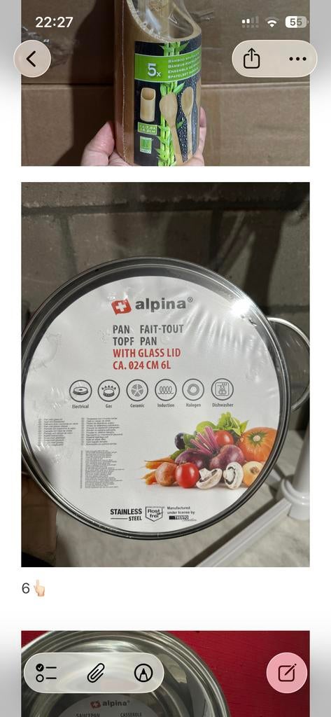 Nieuwe Alpina Pannenset - Compleet en klaar voor gebruik!, Huis en Inrichting, Keuken | Potten en Pannen, Nieuw, Pannenset, Rvs