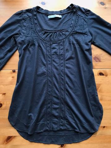 Zara S bruin grijze top broderie details egf wijde mouw kant beschikbaar voor biedingen