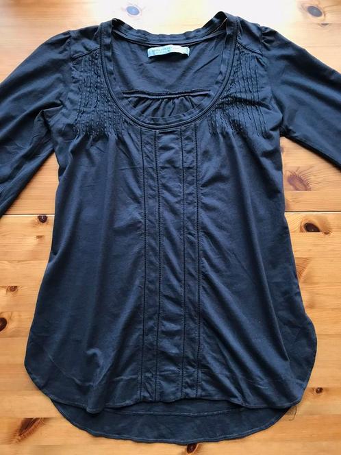 Zara S bruin grijze top broderie details egf wijde mouw kant, Kleding | Dames, Tops, Zo goed als nieuw, Maat 36 (S), Bruin, Korte mouw