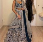 Exclusieve Indiase/Pakistaanse blauw-zilver ombre lehenga, Huwelijk, Ophalen of Verzenden, Zo goed als nieuw, Kleding