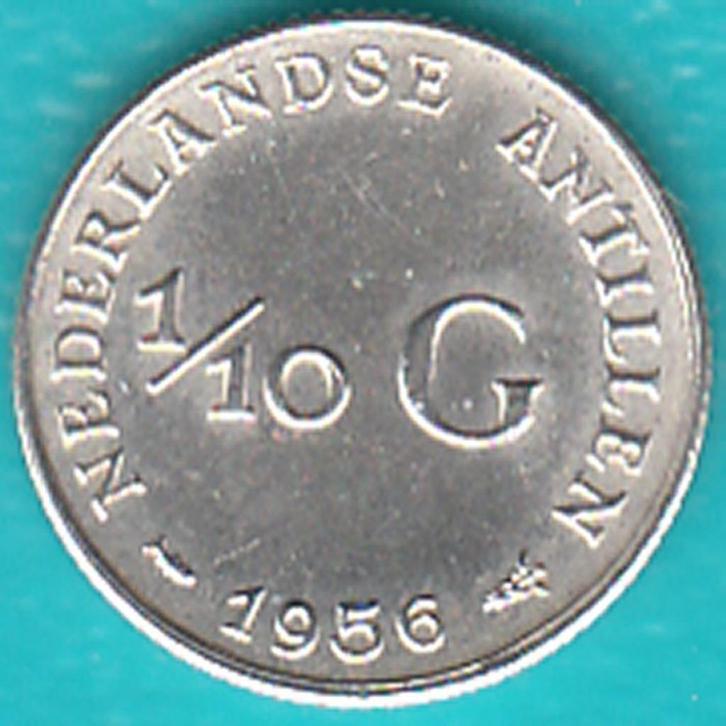 Nederlandse Antillen 1/10 gulden 1956 Juliana zilver, Postzegels en Munten, Munten | Nederland, Losse munt, 10 cent, Koningin Juliana