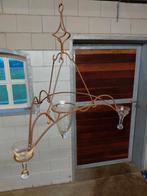 Roestige sier hanglamp met glaasjes, Ophalen of Verzenden, Minder dan 50 cm