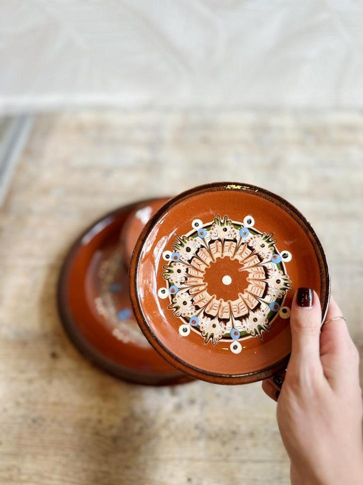 Vintage gebaksstel / gebaksbordjes 7-delig, Antiek en Kunst, Antiek | Servies los, Ophalen of Verzenden