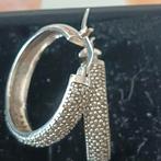 Zilveren zirkonia creolen, Ophalen of Verzenden, Zo goed als nieuw, Zilver, Zilver