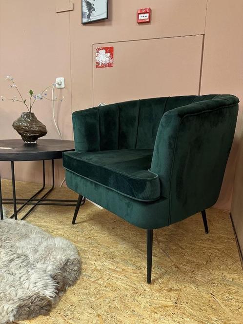 Groene fauteuil velvet - fluwelen fauteuil groen - fauteuils, Huis en Inrichting, Fauteuils, Nieuw, Stof, 50 tot 75 cm, Minder dan 75 cm