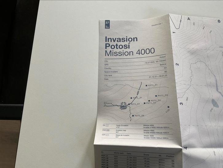 Invader -  invasion potosí -mission 4000 - 27, Antiek en Kunst, Kunst | Designobjecten, Ophalen of Verzenden