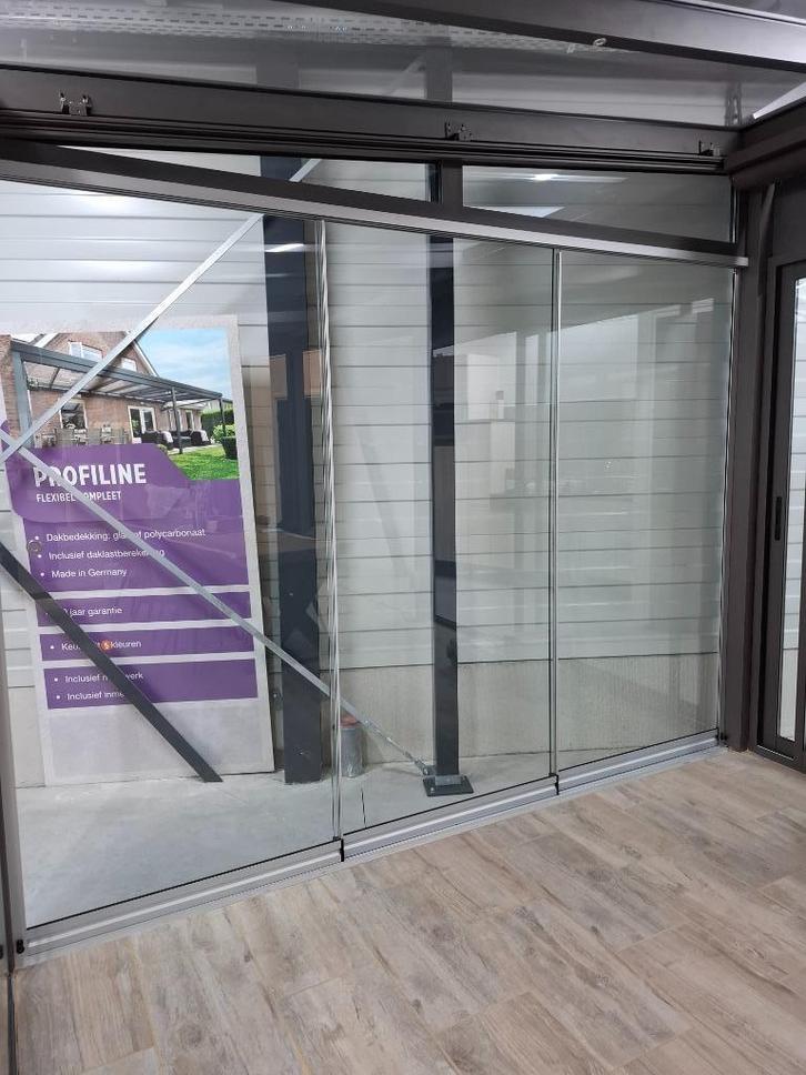 Glasschuifwand 295x220cm (bxh), Doe-het-zelf en Verbouw, Glas en Ramen, Nieuw, Overige typen, 160 cm of meer, 160 cm of meer, Veiligheidsglas