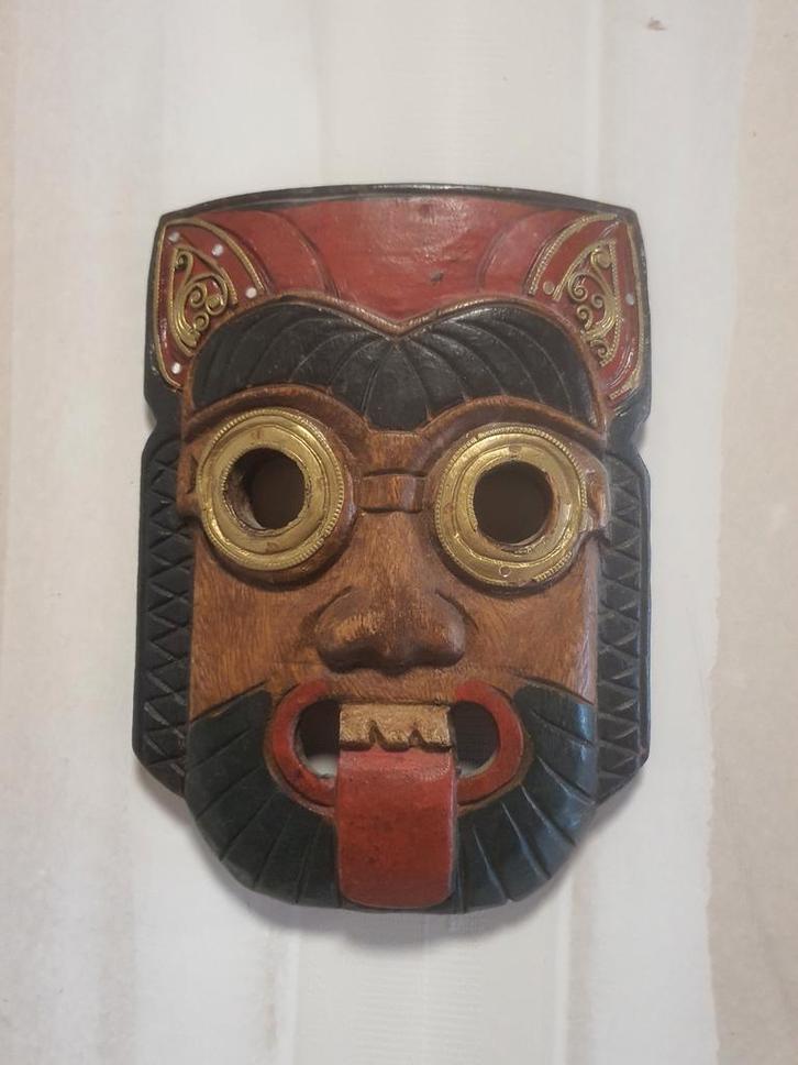 Houten Maskers - Set van 3, Antiek en Kunst, Kunst | Beelden en Houtsnijwerken, Ophalen of Verzenden