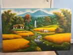 Canvas schilderij 135x85 Bali rijstveld, Antiek en Kunst, Ophalen