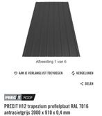 Dakplaat - metaal - trapezium H12 - RAL 7016, Doe-het-zelf en Verbouw, Platen en Panelen, Nieuw, Overige materialen, Minder dan 20 mm