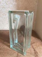 Vintage design Weck Glazen Ijs Blok Vaas pot, Huis en Inrichting, Ophalen of Verzenden, Gebruikt, Glas, Minder dan 50 cm