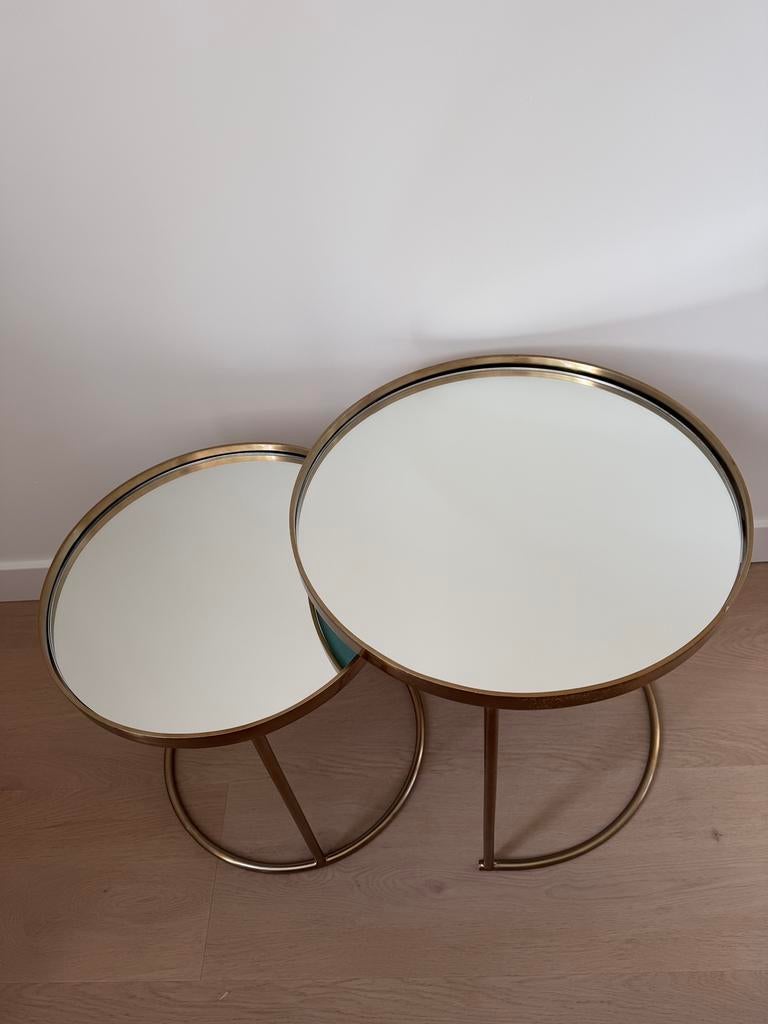 Zara bijzettafels, Huis en Inrichting, Woonaccessoires | Spiegels, Ophalen, Gebruikt, Rond, Minder dan 100 cm