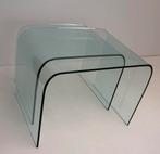 2 x Waterfall design tafels Angelo Cortesi Fiam gebogen glas, Minder dan 55 cm, ., Design, .