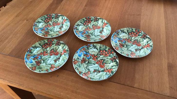 GIEN Le Houx gebaksbordjes 5 stuks, Huis en Inrichting, Keuken | Servies, Gebruikt, Bord(en), Overige stijlen, Ophalen