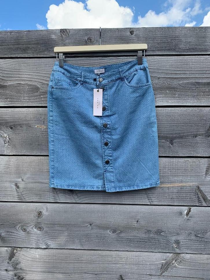 Gestipte spijkerrok mt 38 waarde €54,99 Nieuw met kaartje, Kleding | Dames, Rokken, Zo goed als nieuw, Maat 38/40 (M), Blauw, Boven de knie