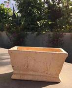 vintage bloempot de sleutels potje beige uniek, Tuin en Terras, Bloempotten, Binnen, Ophalen of Verzenden, Zo goed als nieuw, Terracotta