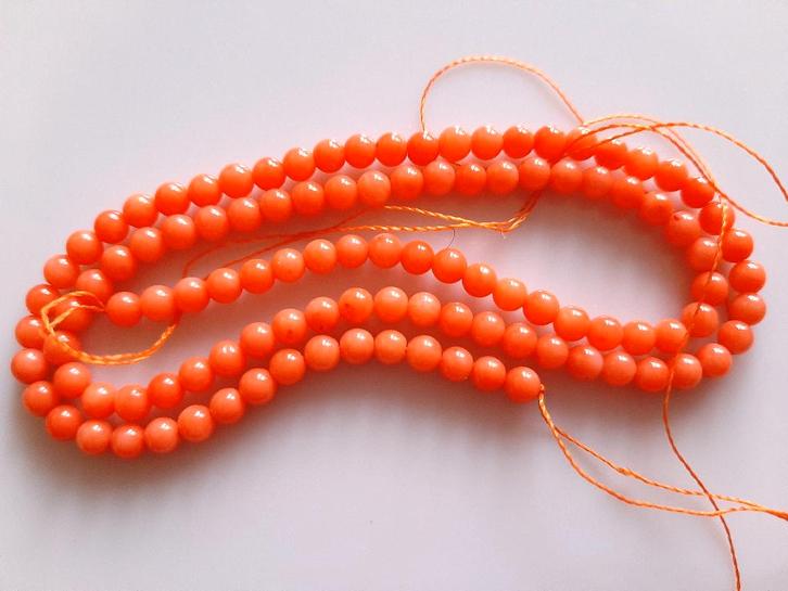 Koraal kraal oranje circa 3.7-3.8 mm, Hobby en Vrije tijd, Kralen en Sieraden maken, Nieuw, Kraal, Ophalen
