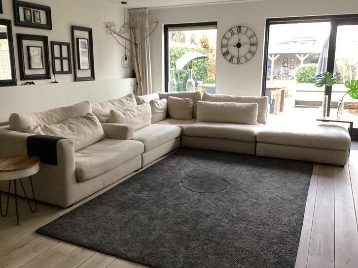 Bankstel, Huis en Inrichting, Banken | Bankstellen, Gebruikt, Hoekbank, Vierpersoons of meer, 75 tot 100 cm, Stof, Ophalen