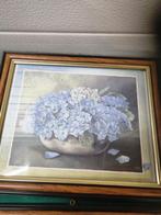 prenten hortensia's marjolein bastin in houten lijst, Huis en Inrichting, Woonaccessoires | Schilderijen, Tekeningen en Foto's