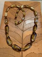 Vintage antieke amberkleurig boho glaskralen ketting collier, Sieraden, Tassen en Uiterlijk, Antieke sieraden, Ophalen of Verzenden