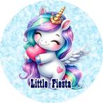 L276 luxe icing eenhoorn 20cm eetbare taart plaat print, Ophalen of Verzenden, Nieuw, Taarten, Versiering