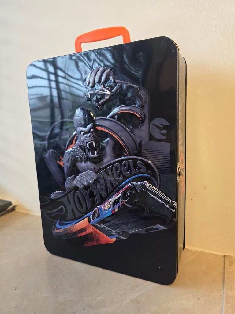 Hot Wheels Opbergkoffer + Veel Autootjes - Complete Set, Kinderen en Baby's, Speelgoed | Speelgoedvoertuigen, Gebruikt, Ophalen of Verzenden