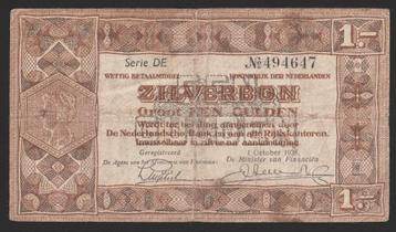 1 gld zilverbon 1938 DE 494647 omloop exemplaar beschikbaar voor biedingen