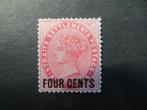 A03380: Straits Settlements QV 4 c CA, Ophalen of Verzenden