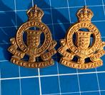 Kraag emblemen set ROYAL ARMY ORDINANCE CORPS RAOC WO-2, Ophalen of Verzenden, Landmacht, Embleem of Badge