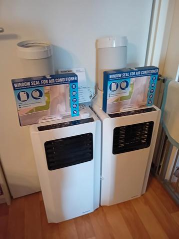 Twee mobiele airco Silvercrest compleet met afdichting raam beschikbaar voor biedingen