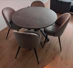 Ikea Mariedamm eettafel met 4 Jysk KOKKEDAL stoelen, Ophalen, Zo goed als nieuw, 4 tot 6 stoelen