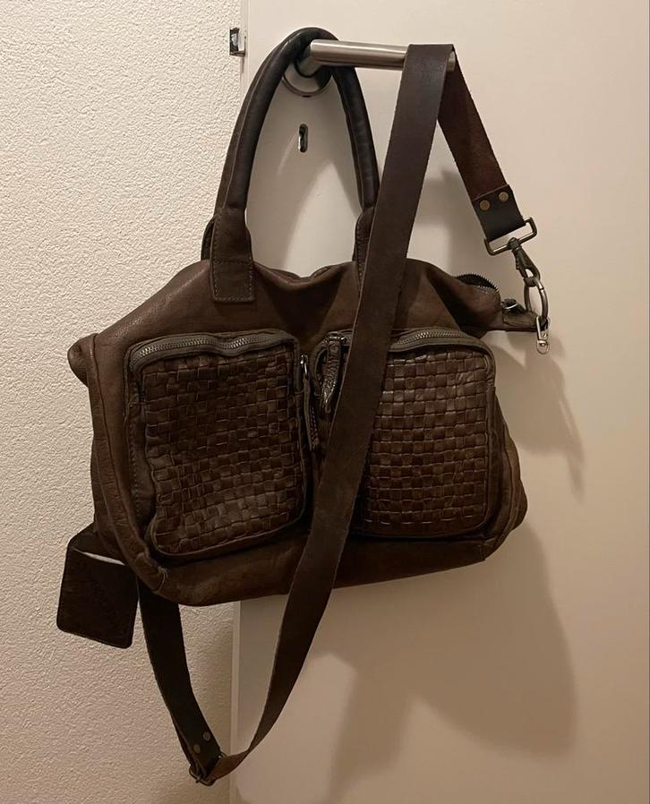 Cowboysbag leren tas bruin, Sieraden, Tassen en Uiterlijk, Tassen | Damestassen, Zo goed als nieuw, Handtas, Bruin, Ophalen of Verzenden