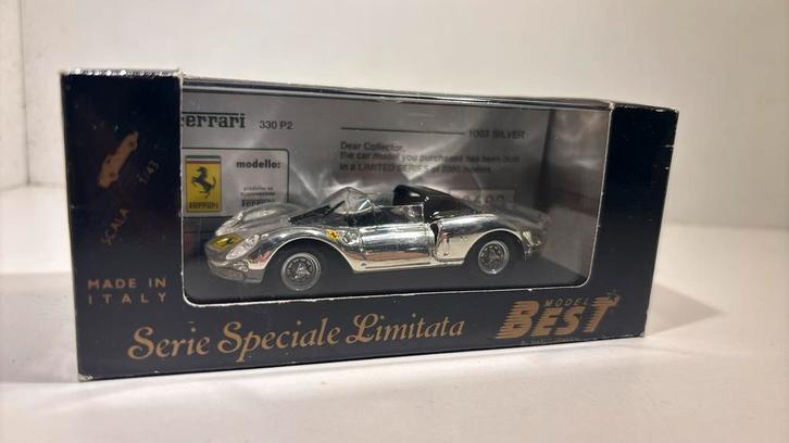Ferrari 330 p2 zilver best 1.43, Hobby en Vrije tijd, Modelauto's | 1:43, Zo goed als nieuw, Auto, Overige merken, Ophalen of Verzenden