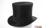 Antieke hoge hoed Tonend London zwart met doos 55,5 - 56, Kleding | Heren, Trouwkleding en Trouwaccessoires, Gedragen, Charles G.C. Tonend