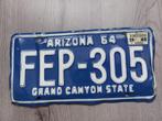 Kentekenplaat Arizona USA 1964 Nummerplaat Nummerbord, Verzamelen, Auto's, Gebruikt, Ophalen of Verzenden