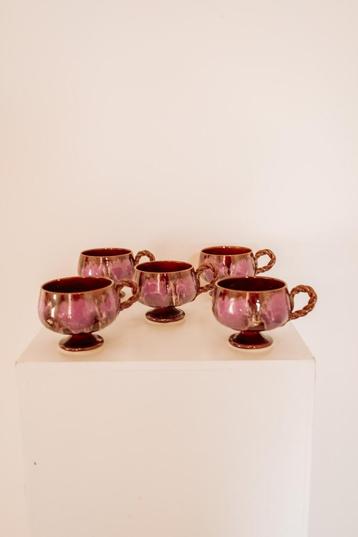 Vintage Vallauris koffiekopjes (set van 5) beschikbaar voor biedingen
