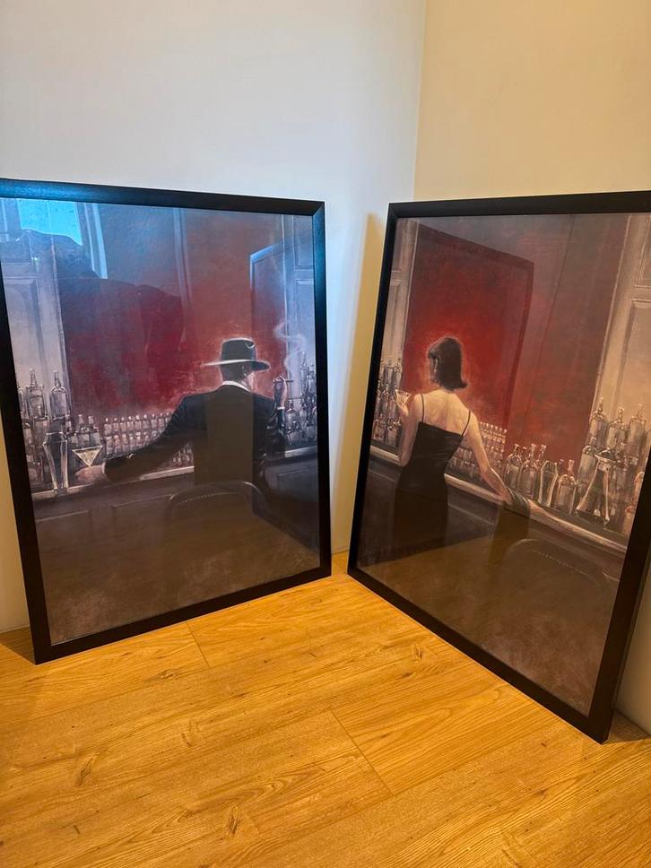 Grote Schilderijen Set in Lijst Poster 65x85 cm, Huis en Inrichting, Woonaccessoires | Schilderijen, Tekeningen en Foto's, Zo goed als nieuw