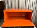 Retro Oranje Blikken Broodtrommel, Ophalen, Gebruikt, Metaal, Minder dan 50 cm