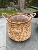 Mooie plantenmand van gevlochten materiaal, 25 tot 40 cm, Overige materialen, Gebruikt, Rond