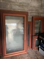Hardhouten (Meranti) kozijnen met dubbelglas te koop, Doe-het-zelf en Verbouw, Ophalen, Gebruikt, Gevelraam of Ruit, Dubbelglas