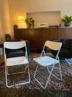 2 Vintage Niels Gammelgaard IKEA Klapstoeltjes Wit, Huis en Inrichting, Stoelen, Ophalen, Gebruikt, Twee, Wit