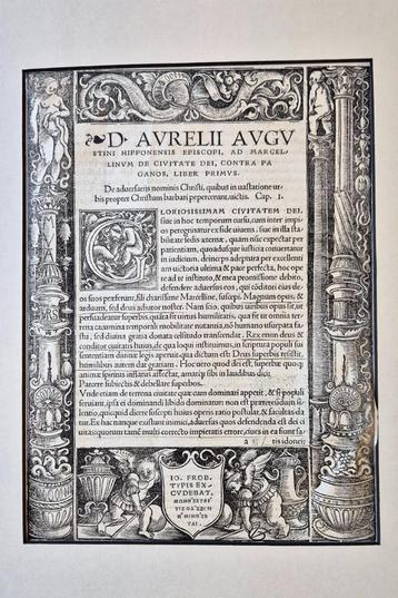 De civitate Dei  1522  gegraveerd origineel blad beschikbaar voor biedingen