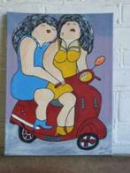 Dikke dames op de scooter, Antiek en Kunst, Ophalen