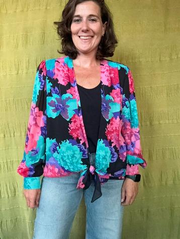 Vintage blouse / shirt / top - bloemenprint - 42/XL beschikbaar voor biedingen