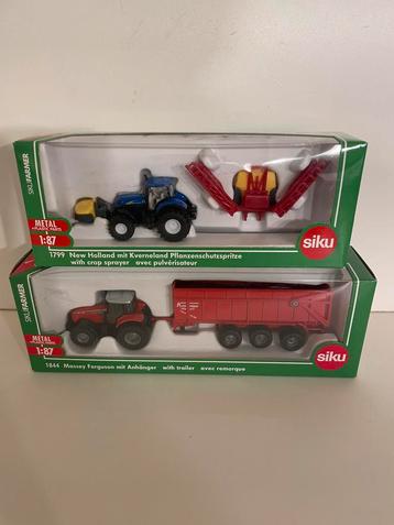 Siku set 1799 + 1844 new holland en mf met werktuig nieuw beschikbaar voor biedingen