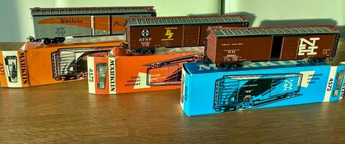 3 Märklin h0 Amerikaanse Boxcars: 4571, 4572 en 4573 met OVP, Hobby en Vrije tijd, Modeltreinen | H0, Zo goed als nieuw, Wagon